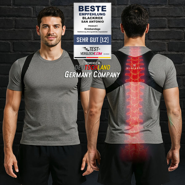 BLACKROX Rückenstabilisator Black Haltungskorrektur | Rücken Geradehalter Haltungstrainer Rückenstütze Posture Corrector