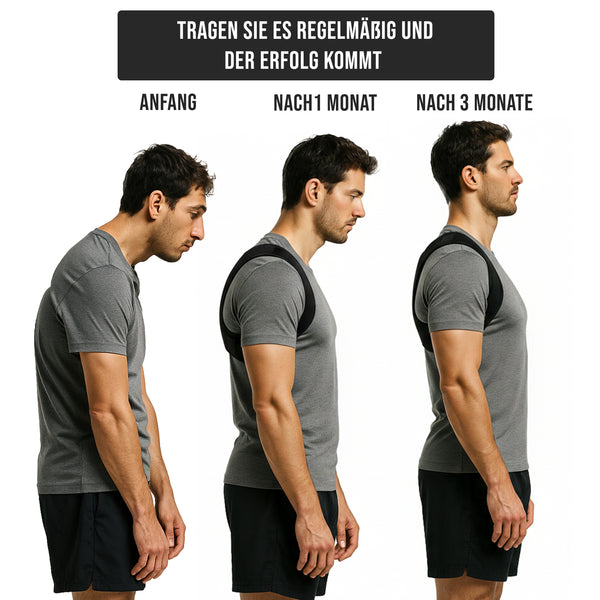 BLACKROX Rückenstabilisator Black Haltungskorrektur | Rücken Geradehalter Haltungstrainer Rückenstütze Posture Corrector