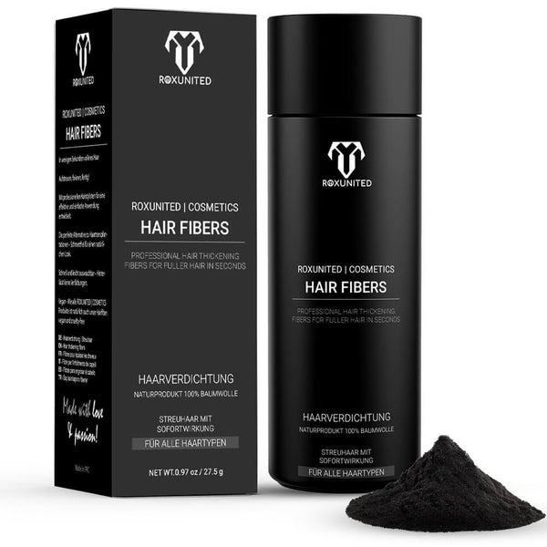 ROXUNITED Cosmetics Haarpuder / Streuhaar Premium zur Haarverdichtung 100% natürliche Baumwolle Männer & Frauen Schütthaar